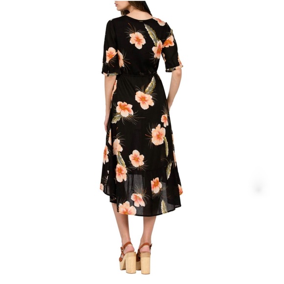 Volcom High Low Button Front Dress Small Cover-Up Floral Print Midi Length - Picture 2 of 14